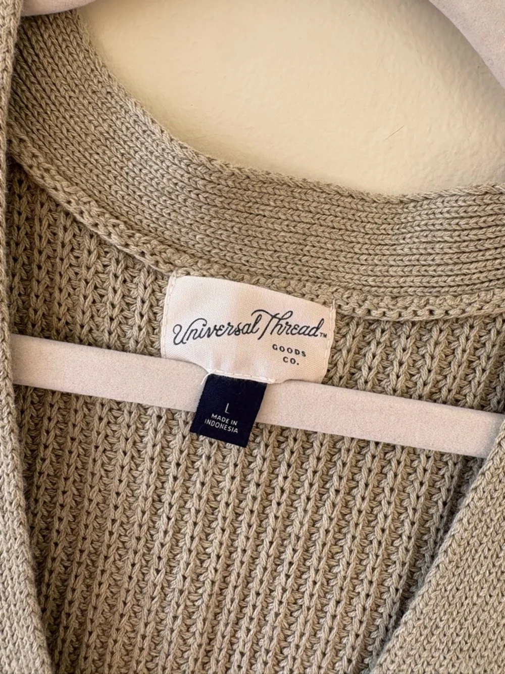 Universal Thread Olive Green Knit Button-Front Sweater Vest - Picture 3 of 4